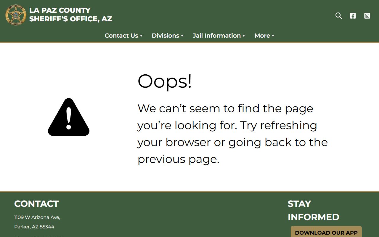 La Paz County Sheriff sex offender information page